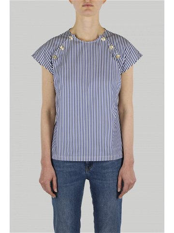 Halenka trussardi blouse herringbone stripes modrá 44