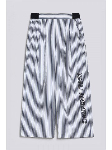 Kalhoty karl lagerfeld striped pants w embroidery bílá 44
