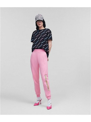 Tepláky karl lagerfeld future logo sweat pants růžová xs