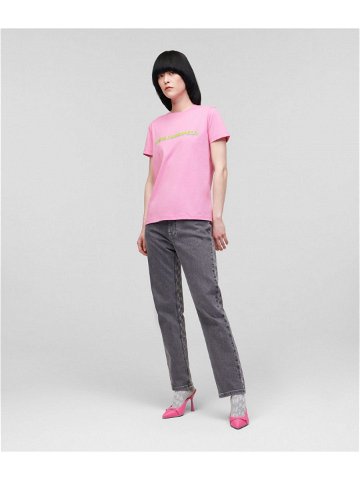 Tričko karl lagerfeld future logo t-shirt růžová xs