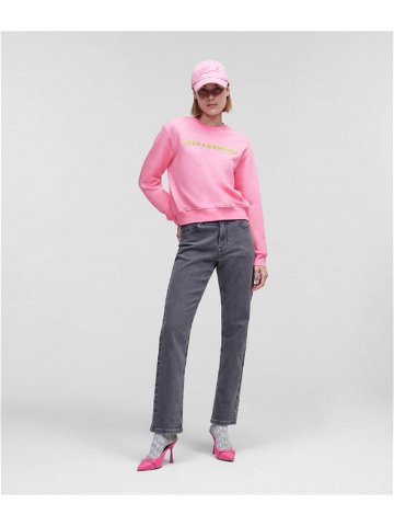 Mikina karl lagerfeld future logo crop sweatshirt růžová xs