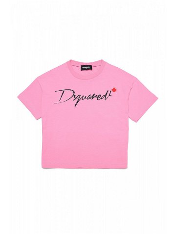 Tričko dsquared2 slouch fit t-shirt růžová 8y