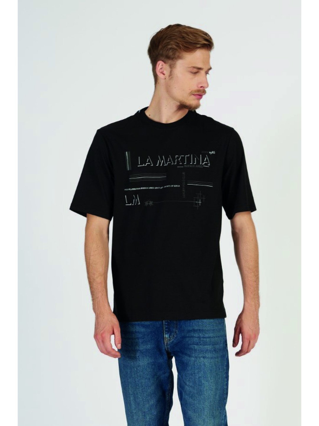 Tričko la martina man t-shirt s s jersey silky f černá m