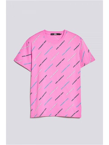 Tričko karl lagerfeld aop future logo t-shirt růžová xs