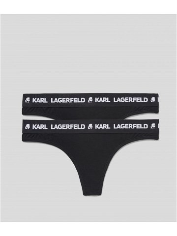 Spodní prádlo karl lagerfeld logo thong 2-pack černá xl