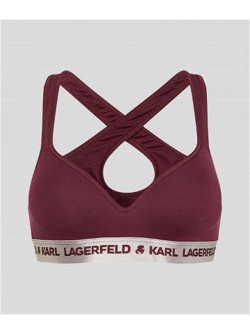 Spodní prádlo karl lagerfeld metallic logo padded bra červená l