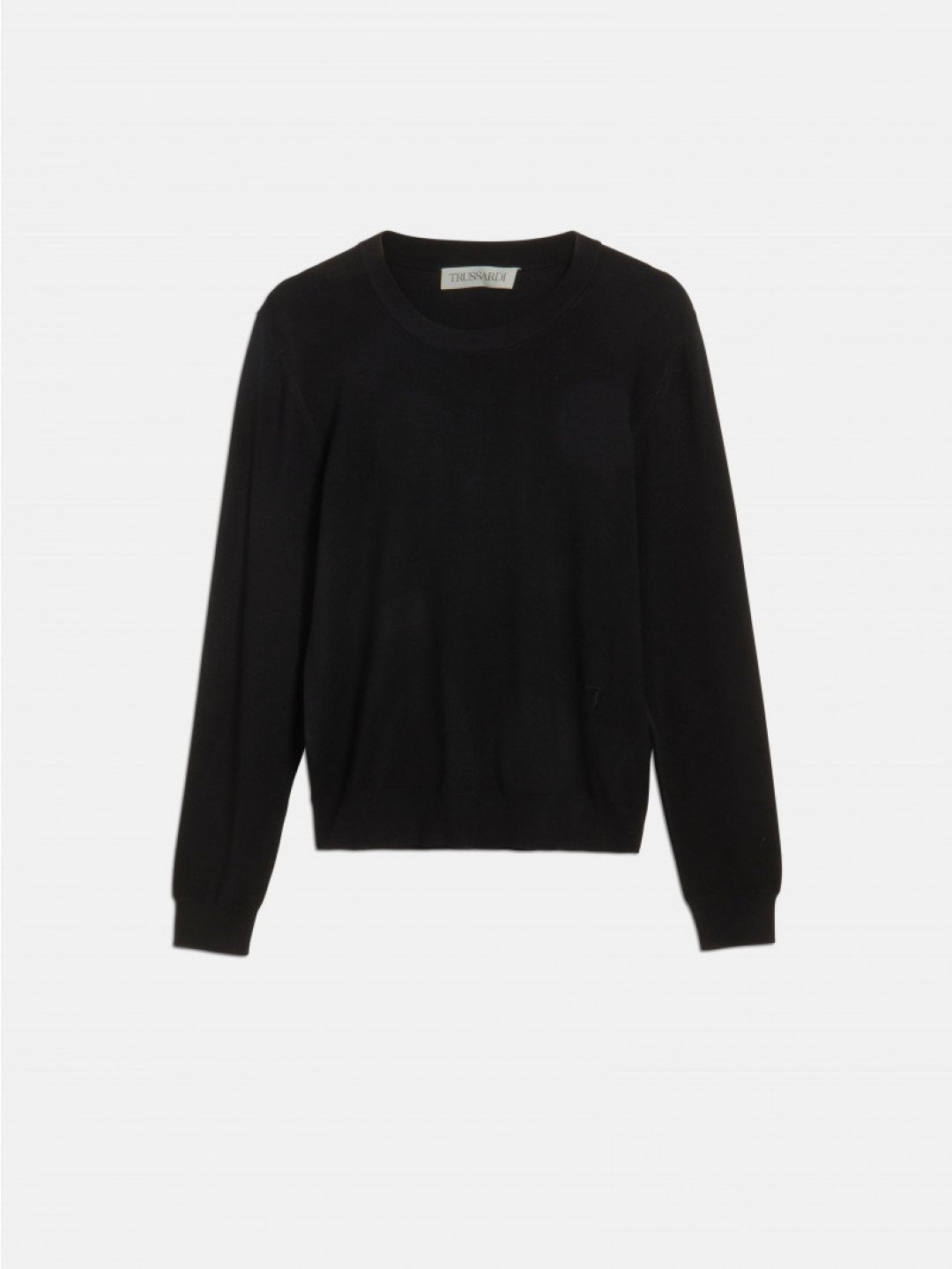 Svetr trussardi sweater roundneck viscose nylon blend černá s