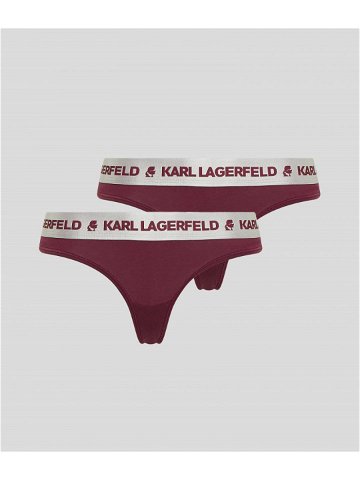 Spodní prádlo karl lagerfeld metallic logo thong 2-pack červená xl