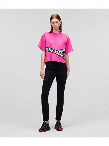 Tričko karl lagerfeld logo tape t-shirt růžová xl