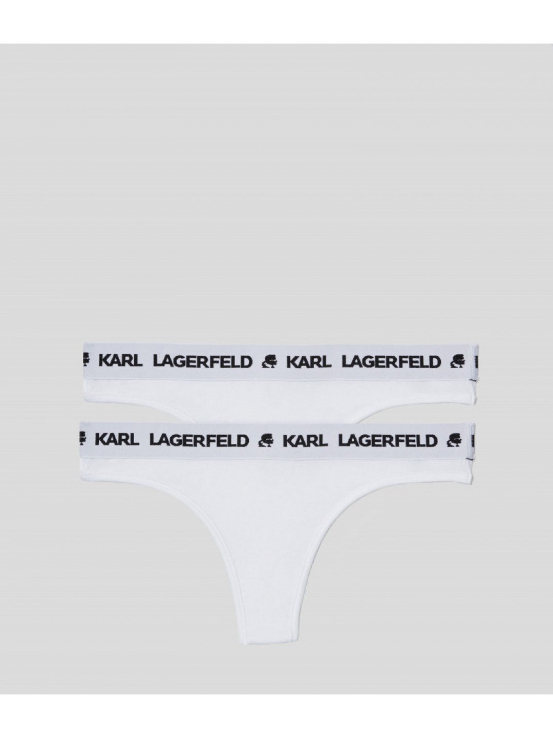 Spodní prádlo karl lagerfeld logo thong 2-pack bílá xs