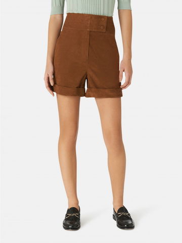 Šortky trussardi trousers shorts suede hnědá 44