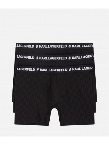 Spodní prádlo karl lagerfeld logo monogram trunk set 3-pack černá xs