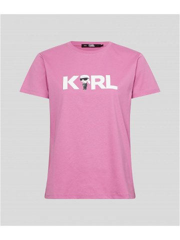 Tričko karl lagerfeld ikonik 2 0 karl logo t-shirt růžová xs