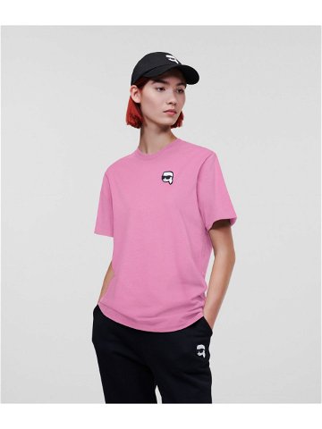 Tričko karl lagerfeld ikonik 2 0 relaxed t-shirt růžová s