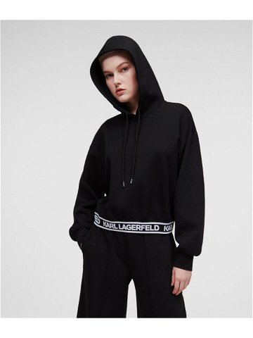 Mikina karl lagerfeld bonded jersey hoodie w logo černá xs