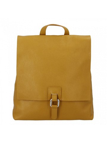 Dámský kožený batůžek kabelka žlutý – ItalY Francesco