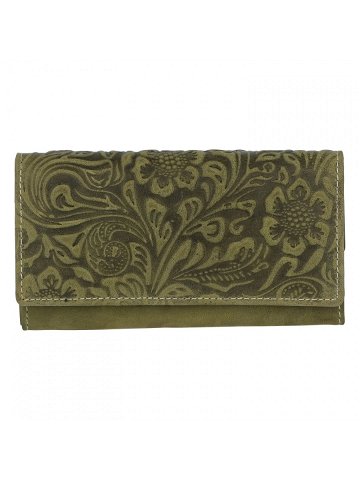 Dámská kožená peněženka zelená se vzorem – Tomas Kalasia