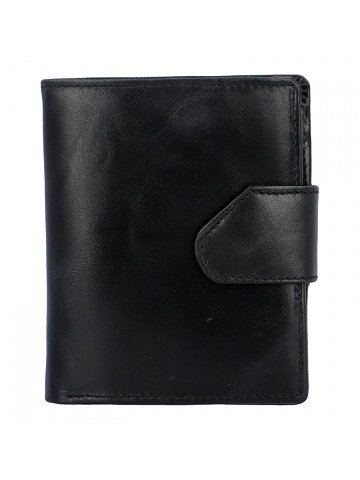 Pánská lesklá kožená peněženka černá – Tomas 75VO