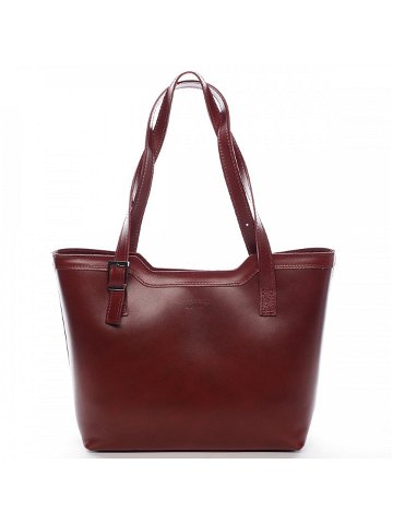 Dámská elegantní kožená kabelka tmavě červená – ItalY Melisa