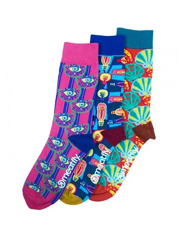 Meatfly ponožky Globe socks – S19 Triple pack Mnohobarevná Velikost S M