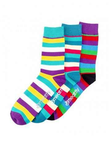 Meatfly ponožky Dark Small Stripe socks – S19 Triple pack Mnohobarevná Velikost S M