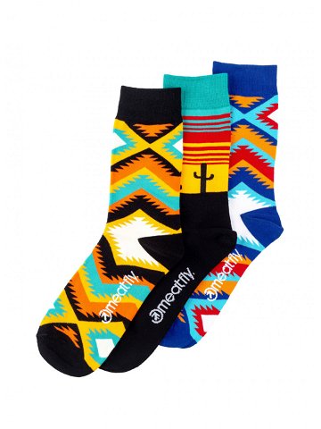 Meatfly ponožky Arizona socks – S19 Triple pack Mnohobarevná Velikost S M