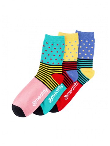 Meatfly ponožky Stripes Dot socks – S19 Triple pack Mnohobarevná Velikost XS S