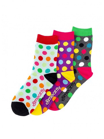 Meatfly ponožky Light Regular Dots socks – S19 Triple pack Mnohobarevná Velikost XS S