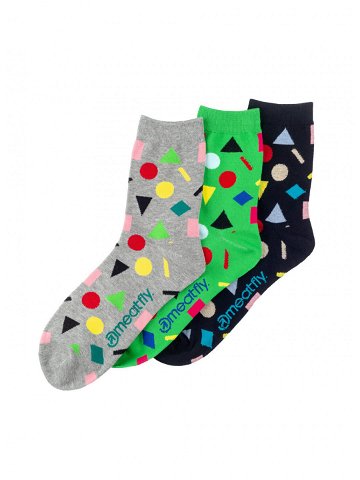 Meatfly ponožky Multi Shape socks – S19 Triple pack Mnohobarevná Velikost XS S