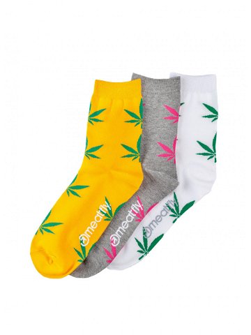 Meatfly ponožky Ganja Girl socks – S19 Triple pack Mnohobarevná Velikost XS S