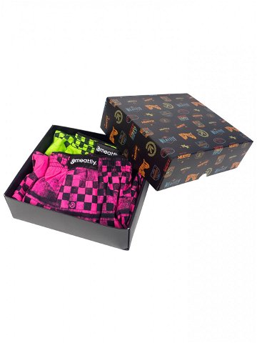 Meatfly pánské trenýrky Agostino Checkered Gift Pack Růžová Velikost XXL