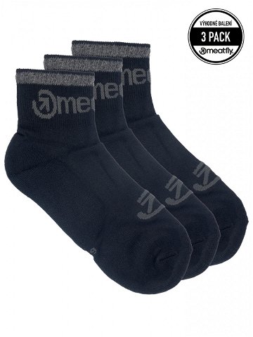 Meatfly ponožky Middle Triple pack Black Černá Velikost M
