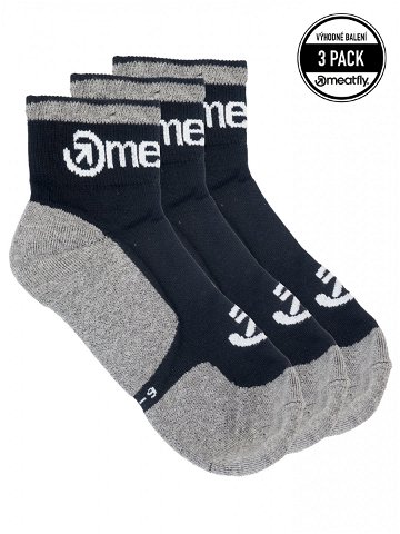 Meatfly ponožky Middle Triple pack Grey Černá Velikost L