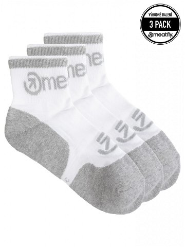 Meatfly ponožky Middle Triple pack White Bílá Velikost L