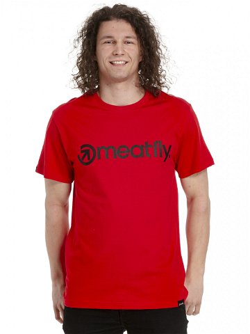 Meatfly pánské tričko MF Logo Bright Red Červená Velikost XXL 100 bavlna