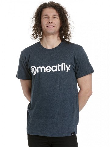 Meatfly pánské tričko MF Logo Navy Heather Modrá Velikost XXL