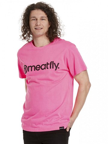 Meatfly pánské tričko MF Logo Neon Pink Růžová Velikost XXL 100 bavlna