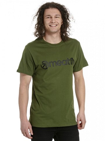 Meatfly pánské tričko MF Logo Olive Zelená Velikost XXL 100 bavlna
