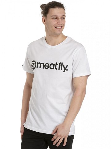 Meatfly pánské tričko MF Logo White Bílá Velikost XXL 100 bavlna