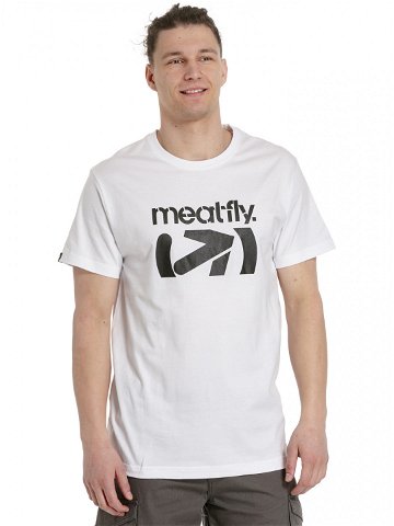 Meatfly pánské tričko Podium White Bílá Velikost XXL 100 bavlna