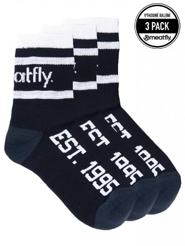 Meatfly ponožky Long Triple Pack Black Černá Velikost L