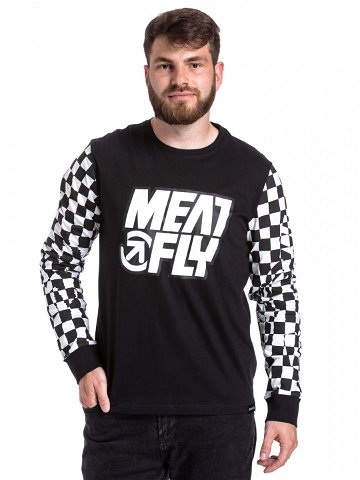 Meatfly pánské tričko s dlouhým rukávem Judgement Checkered Black Černá Velikost XXXL 100 bavlna