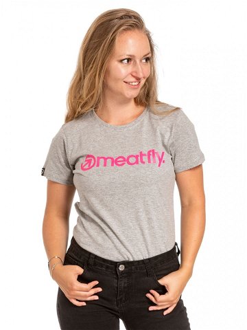 Meatfly dámské tričko Ladies MF Logo Grey Heather Šedá Velikost XL
