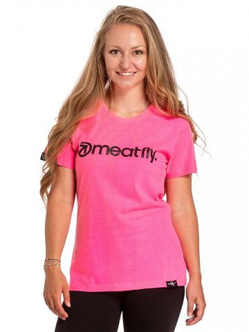Meatfly dámské tričko Ladies MF Logo Neon Pink Růžová Velikost M