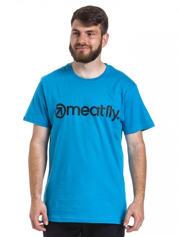 Meatfly pánské tričko MF Logo Ocean Blue Modrá Velikost XXL