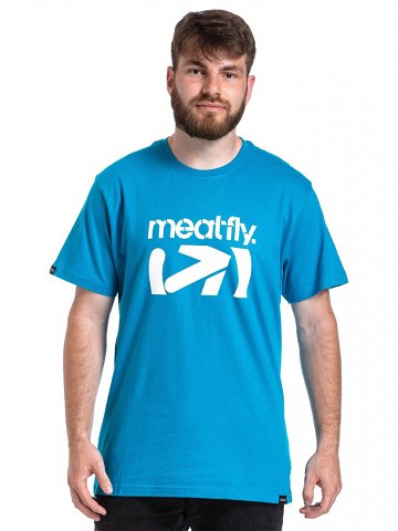 Meatfly pánské tričko Podium Ocean Blue Modrá Velikost XXL