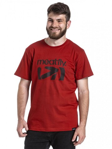 Meatfly pánské tričko Podium Dark Red Červená Velikost XXXL