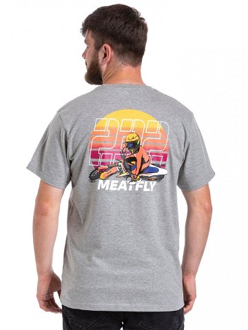 Meatfly pánské tričko Marmi Grey Heather Šedá Velikost XXL