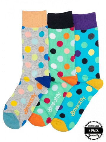 Meatfly ponožky Lexy Triple Pack Grey Dots Mnohobarevná Velikost S M