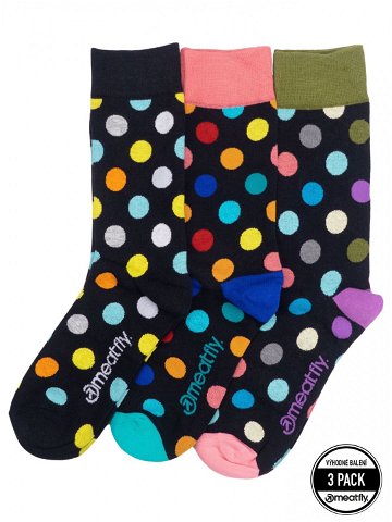 Meatfly ponožky Lexy Triple Pack Black Dots Mnohobarevná Velikost L XL